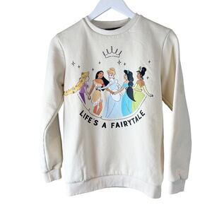 Cakeworthy Disney‎ Lifes a Fairytale Princess Sweatshirt Cream Womens Small
